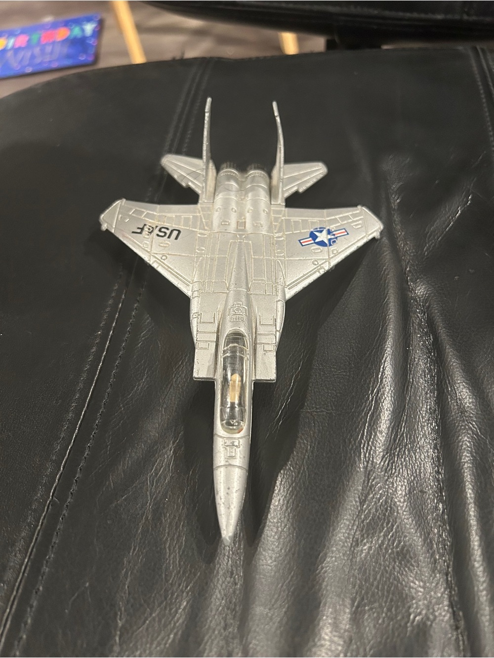 Silver US Air Force Fighter Jet Toy - Diecast Model